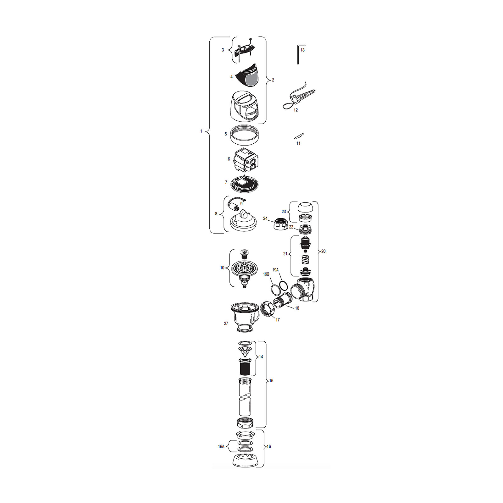 Line Drawing for G2 Flushometer