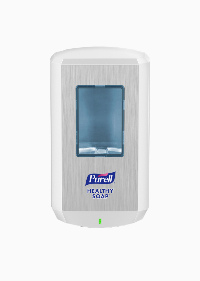 Purell soap dispenser close up